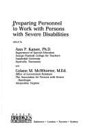 Tapa de Preparing personnel to work with persons with severe disabilities