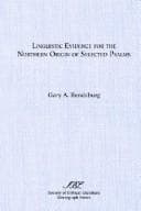 Tapa de Linguistic evidence for the northern origin of selected psalms