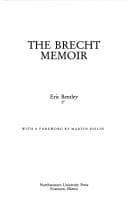 Tapa de The Brecht memoir