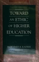 Tapa de Toward an ethic of higher education