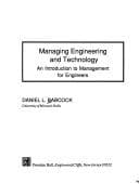 Tapa de Managing engineering and technology