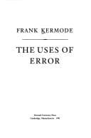 Tapa de The uses of error