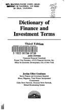 Tapa de Dictionary of finance and investment terms