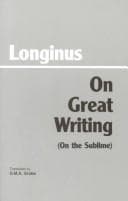 Tapa de On great writing (On the sublime)