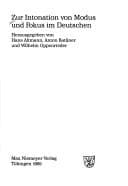 Tapa de Zur Intonation von Modus und Fokus im Deutschen