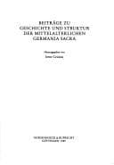 Tapa de Beiträge zu Geschichte und Struktur der mittelalterlichen Germania Sacra