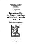Tapa de Les responsables des finances impériales au Bas-Empire romain, IVe-VIe s