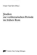 Tapa de Studien zur vorliterarischen Periode im frühen Rom