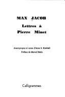 Tapa de Max Jacob, lettres à Pierre Minet