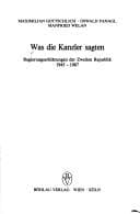 Tapa de Was die Kanzler sagten