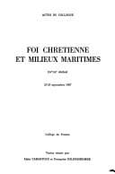 Tapa de Foi chretienne et milieux maritimes XVe-XXe siècles