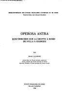 Tapa de Operosa Antra