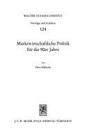 Tapa de Marktwirtschaftliche Politik für die 90er Jahre