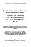 Tapa de Anleitung zur Bewertung des Leistungsvermögens des Landschaftshaushaltes (BA LVL)