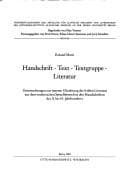 Tapa de Handschrift, Text, Textgruppe, Literatur