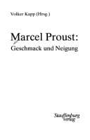Tapa de Marcel Proust, Geschmack und Neigung