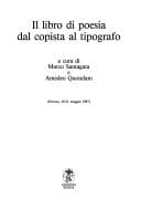 Tapa de Il libro di poesia dal copista al tipografo