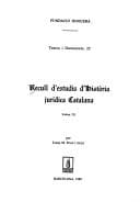 Tapa de Recull d'estudis d'història jurídica catalana