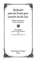 Tapa de Rückwärts gehn die Krebse gern, vorwärts eilt die Zeit