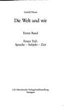 Tapa de Die Welt und wir