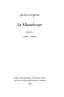 Tapa de Le misanthrope