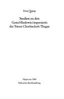 Tapa de Studien zu den Gesta Hludowici imperatoris des Trierer Chorbischofs Thegan