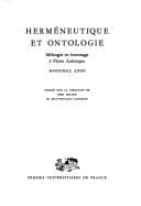 Tapa de Herméneutique et ontologie