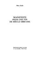 Tapa de Manifeste pour une fin de siècle obscure
