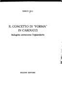 Tapa de Il concetto di "forma" in Carducci