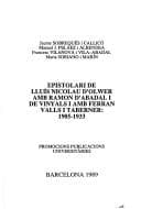 Tapa de Epistolari de Lluís Nicolau d'Olwer amb Ramon d'Abadal i de Vinyals i amb Ferran Valls i Taberner, 1905-1933