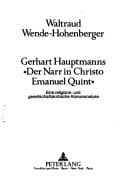 Tapa de Gerhart Hauptmanns "Der Narr in Christo Emanuel Quint"