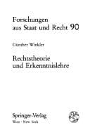 Tapa de Rechtstheorie und Erkenntnislehre