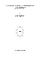 Tapa de Papers in Boiotian topography and history