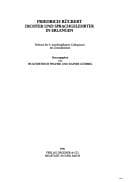Tapa de Friedrich Rückert, Dichter und Sprachgelehrter in Erlangen