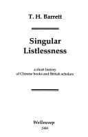 Tapa de Singular listlessness