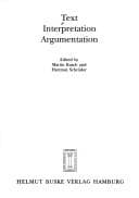 Tapa de Text, interpretation, argumentation