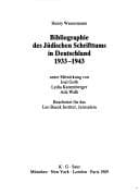 Tapa de Bibliographie des jüdischen Schrifttums in Deutschland, 1933-1943