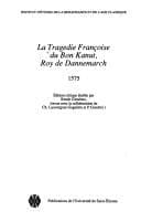 Tapa de La Tragedie françoise du bon Kanut, roy de Dannemarch, 1575