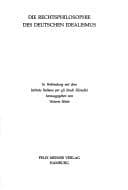 Tapa de Die Rechtsphilosophie des deutschen Idealismus