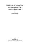Tapa de Das estnische Partikelverb als Lehnübersetzung aus dem Deutschen