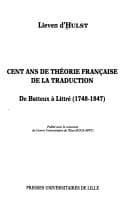 Tapa de Cent ans de théorie française de la traduction
