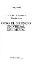 Tapa de Oigo el silencio universal del miedo