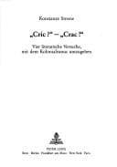 Tapa de "Cric?"--"Crac!"