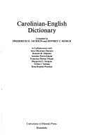 Tapa de Carolinian-English dictionary