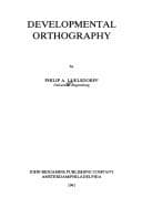 Tapa de Developmental orthography