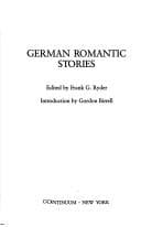 Tapa de German Romantic Stories: Eichendorff, Brentano, Chamisso, and others (German Library)