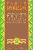 Tapa de Late and posthumous poems, 1968-1974