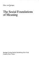 Tapa de The social foundations of meaning