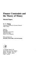 Tapa de Finance constraints and the theory of money