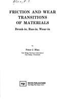 Tapa de Friction and wear transitions of materials